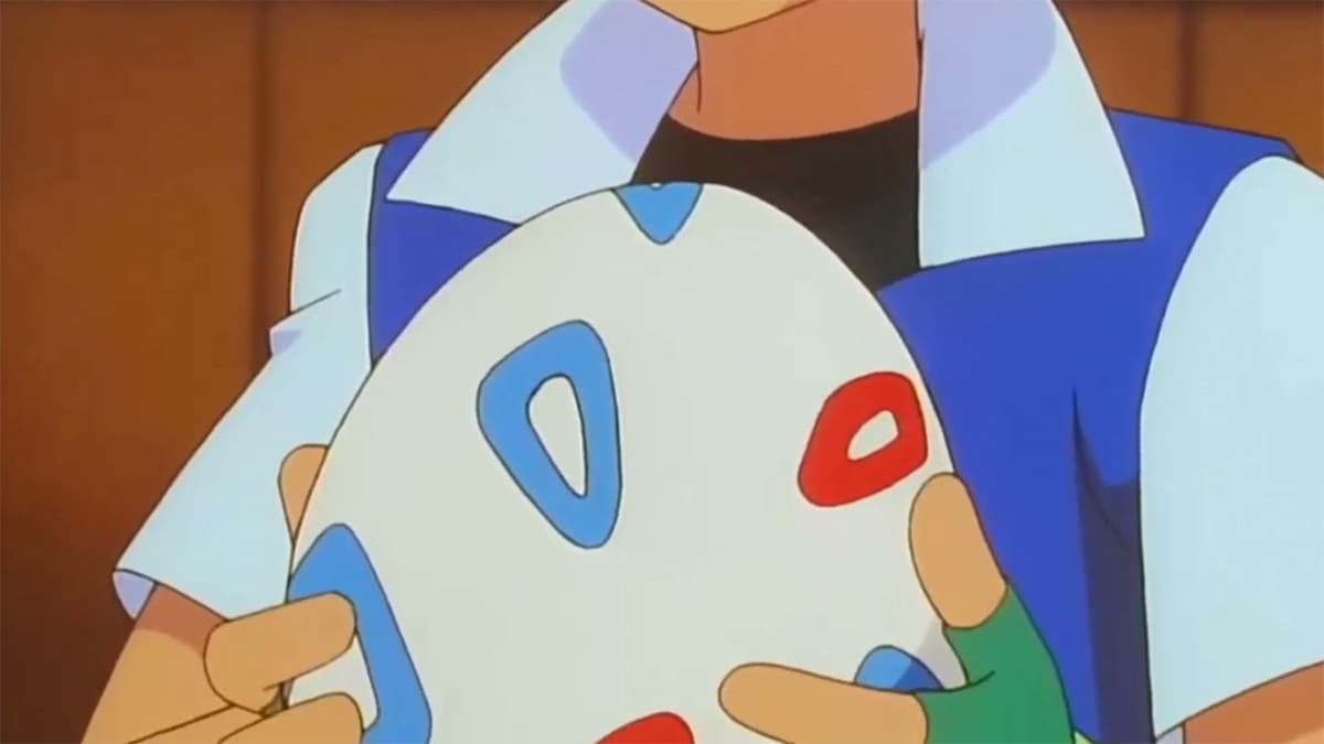 Ash holding Togepi Egg Pokemon Anime