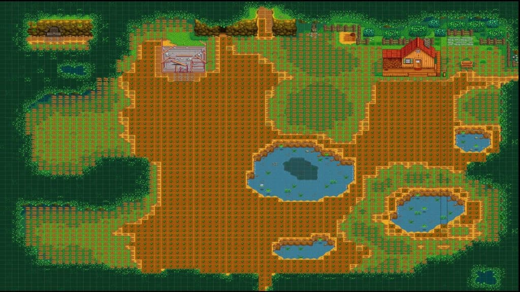 Forest Farm layout with tillable and non tillable tiles