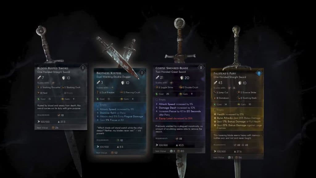 Weapon tiers in No Rest for the Wicked