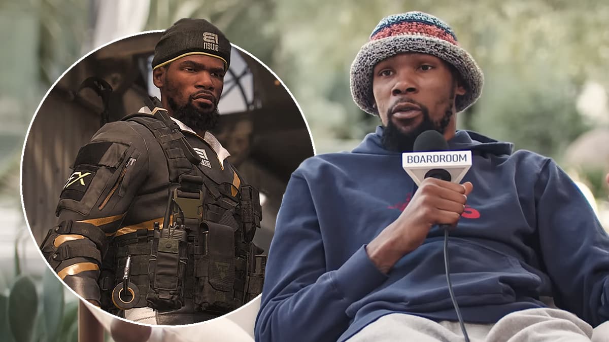Kevin Durant with Call of Duty Operator