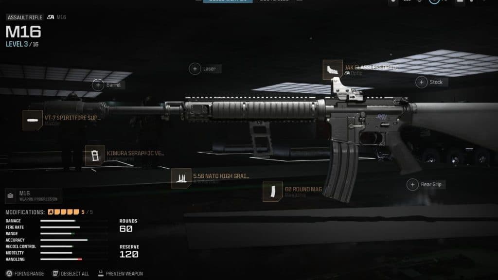 m16 loadout attachments in warzone