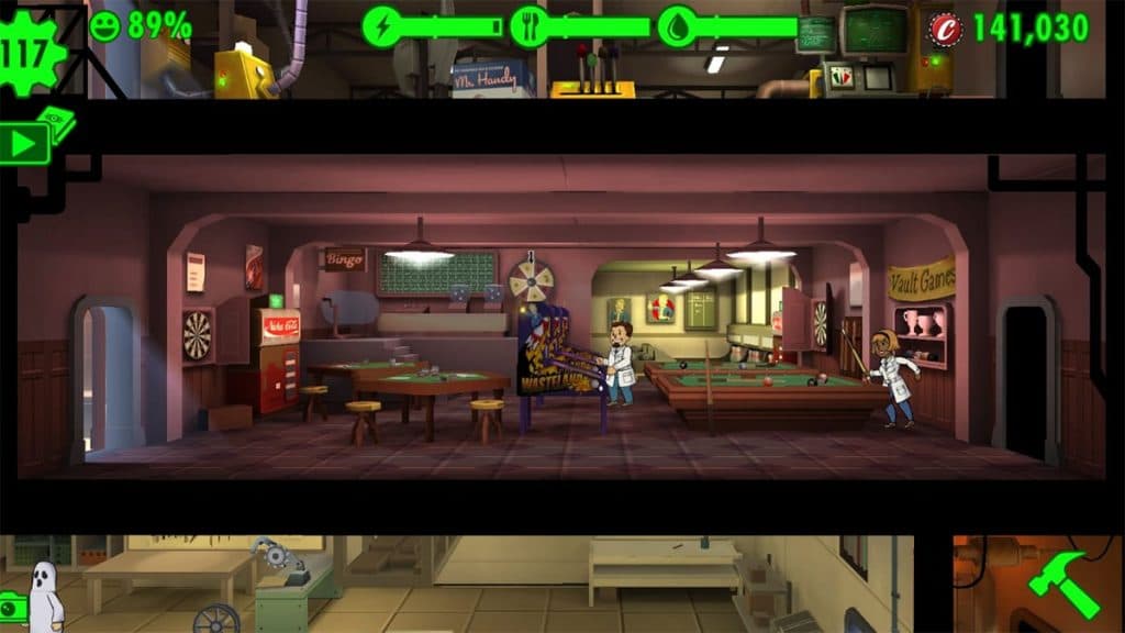 Game Room in Fallout Shelter