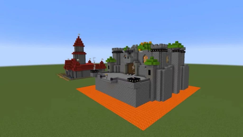 Bowser castle from Mario franchise in Minecraft
