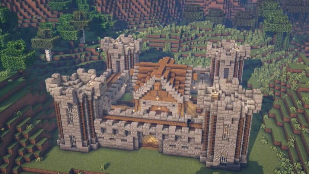 Survival castle in Minecraft