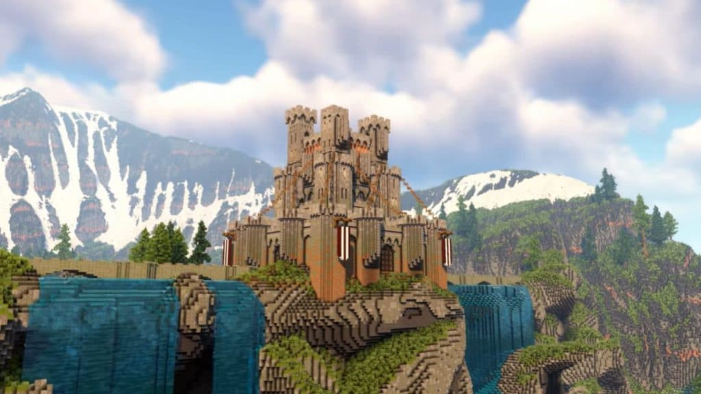 Waterfall Castle in Minecraft