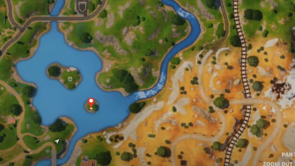 Grassy island at the center of everything in Fortnite