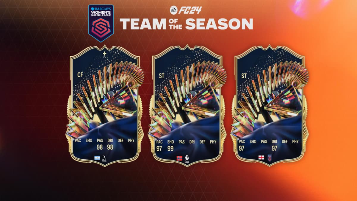 EA FC 24 TOTS cards and WSL logo