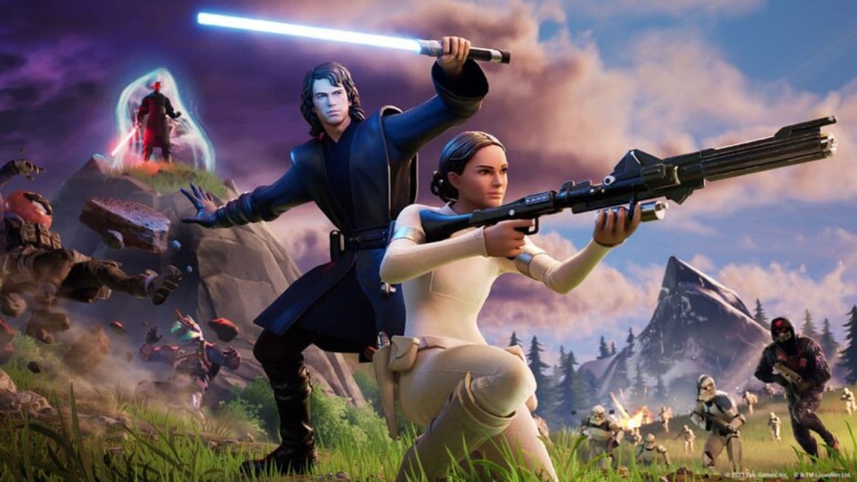 Anakin Skywalker and Padame from Star Wars in Fortnite