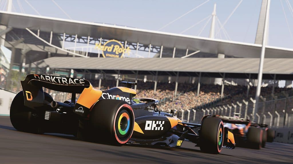 McLaren's Lando Norris racing at the Miami Grand Prix