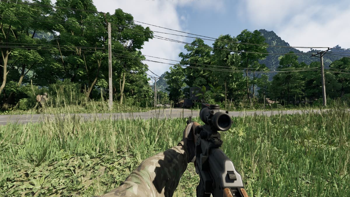 Character aiming a gun in Gray Zone Warfare