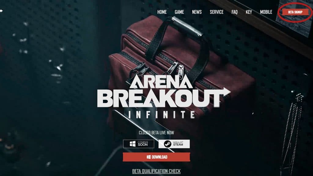 Arena Breakout home page