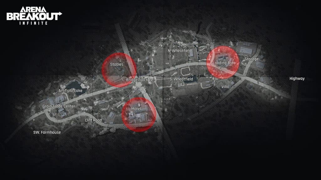 Posizioni dell'Ajax nella mappa della fattoria Arena Breakout: Infinite