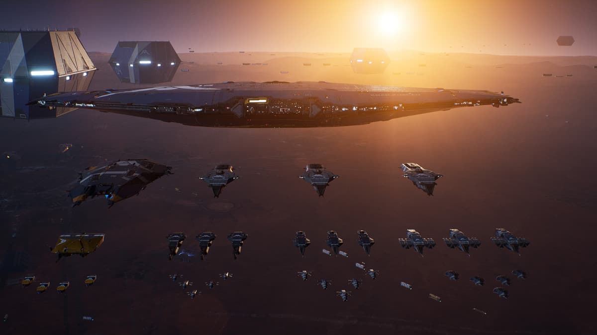 A massive spaceship fleet in Homeworld 3