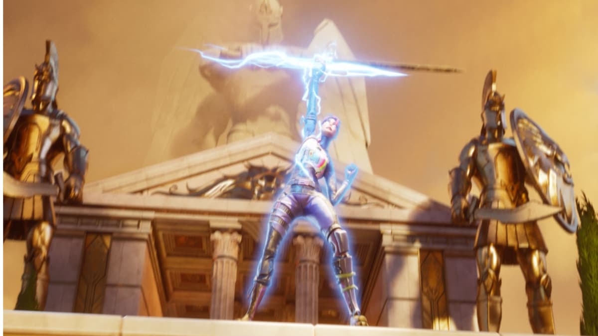 Character wielding Thunderbolt of Zeus in Fortnite