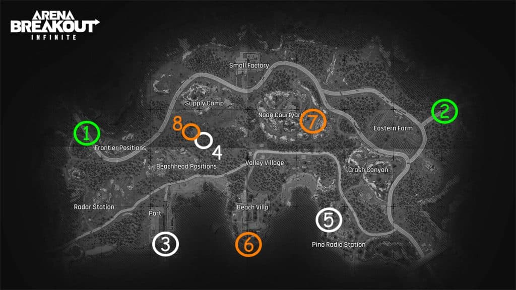 All extraction points in Arena Breakout: Infinite's Valley