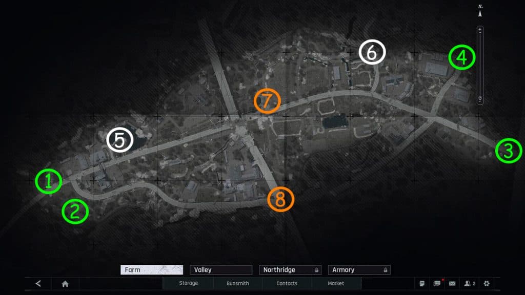 All extraction points in Arena Breakout: Infinite's Farm