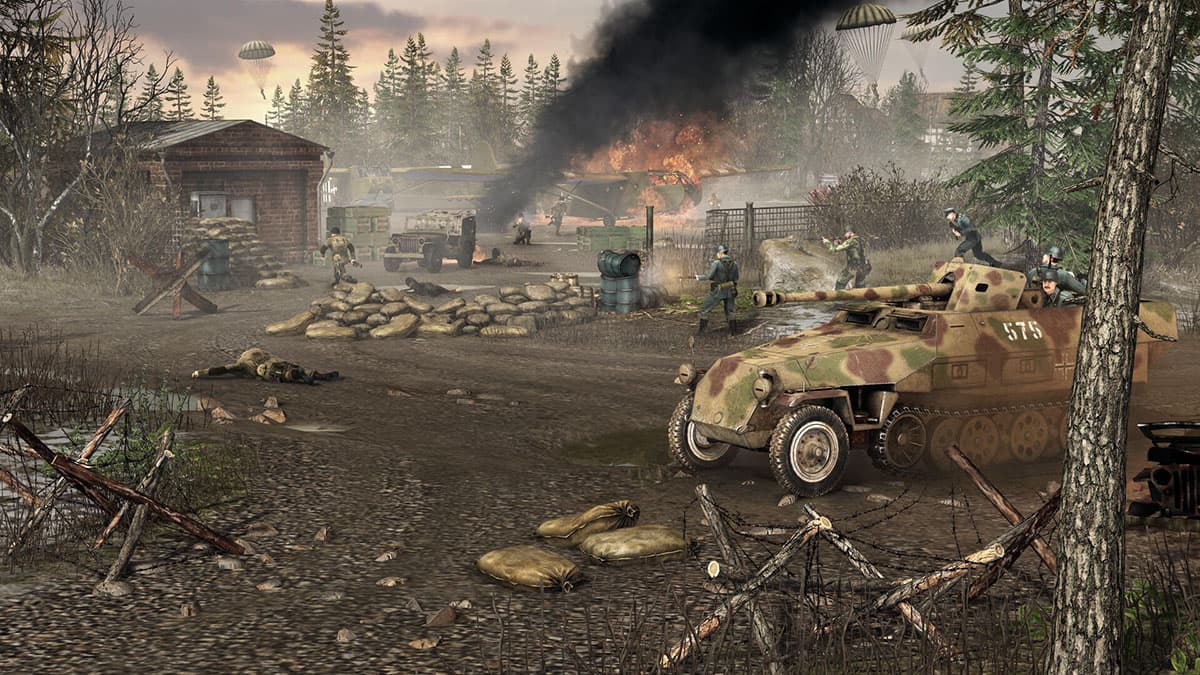 Armored vehicle and soldiers in Men of War 2